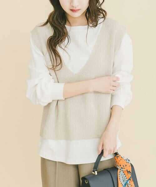 URBAN RESEARCH ITEMS / アーバンリサーチ アイテムズ ニット・セーター | ニットベスト×ボリュームスリーブカットソー | 詳細22
