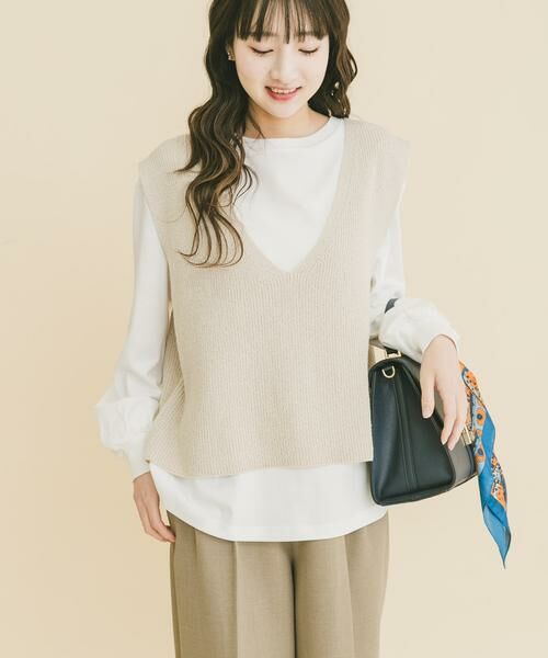 URBAN RESEARCH ITEMS / アーバンリサーチ アイテムズ ニット・セーター | ニットベスト×ボリュームスリーブカットソー | 詳細24