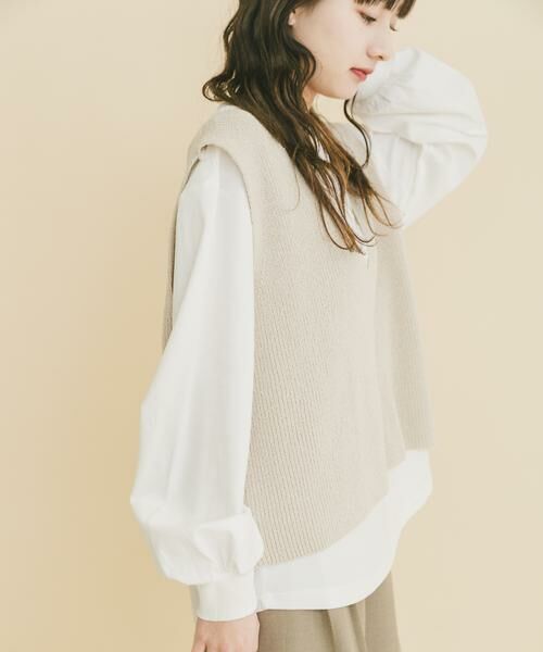 URBAN RESEARCH ITEMS / アーバンリサーチ アイテムズ ニット・セーター | ニットベスト×ボリュームスリーブカットソー | 詳細25