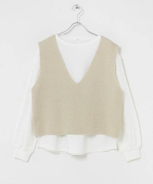 URBAN RESEARCH ITEMS / アーバンリサーチ アイテムズ ニット・セーター | ニットベスト×ボリュームスリーブカットソー | 詳細28
