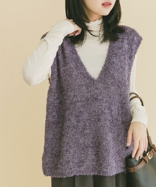 URBAN RESEARCH ITEMS / アーバンリサーチ アイテムズ ニット・セーター | リボンヤーンベスト（チャコールグレー）
