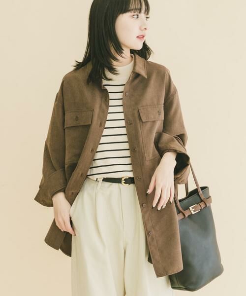 URBAN RESEARCH ITEMS / アーバンリサーチ アイテムズ シャツ・ブラウス | ピーチスキンシャツ（ブラウン）