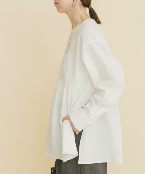 URBAN RESEARCH ITEMS / アーバンリサーチ アイテムズ シャツ・ブラウス | ギャザーペプラムブラウス（ホワイト）