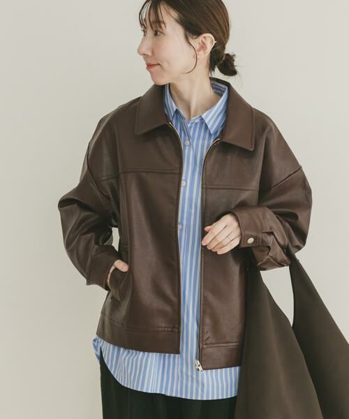 URBAN RESEARCH ITEMS / アーバンリサーチ アイテムズ レザーブルゾン・ジャケット | フェイクレザーZIPUPブルゾン | 詳細1