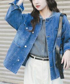 URBAN RESEARCH ITEMS / アーバンリサーチ アイテムズ Gジャン・デニムジャケット | デニムオーバーノーカラージャケット