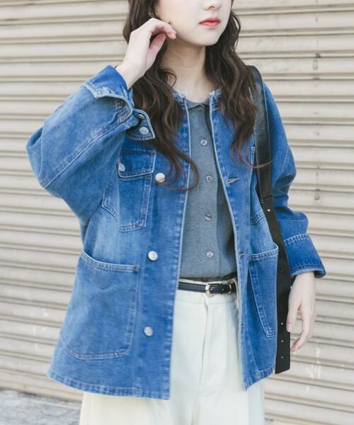 URBAN RESEARCH ITEMS / アーバンリサーチ アイテムズ Gジャン・デニムジャケット | デニムオーバーノーカラージャケット | 詳細1