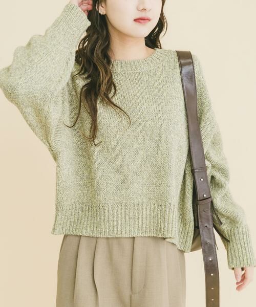 URBAN RESEARCH ITEMS / アーバンリサーチ アイテムズ ニット・セーター | ミックスヤーンニットプルオーバー（グリーン）