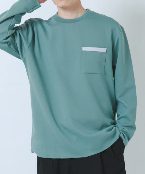 URBAN RESEARCH ITEMS / アーバンリサーチ アイテムズ Tシャツ | 裏ストライプダンボールカットソー（グリーン）