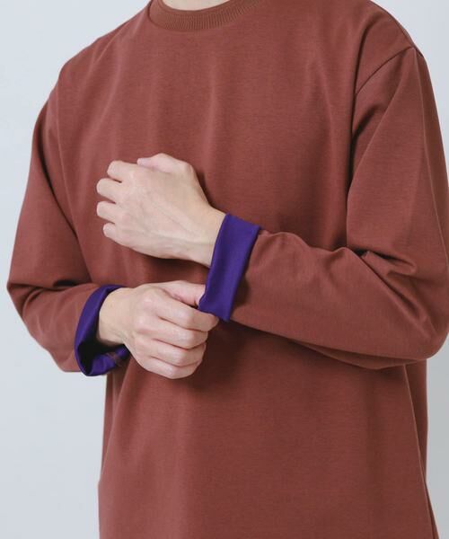 URBAN RESEARCH ITEMS / アーバンリサーチ アイテムズ Tシャツ | ダブルフェイス裏配色長袖カットソー | 詳細2