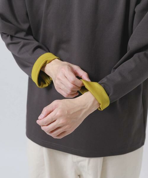 URBAN RESEARCH ITEMS / アーバンリサーチ アイテムズ Tシャツ | ダブルフェイス裏配色長袖カットソー | 詳細16