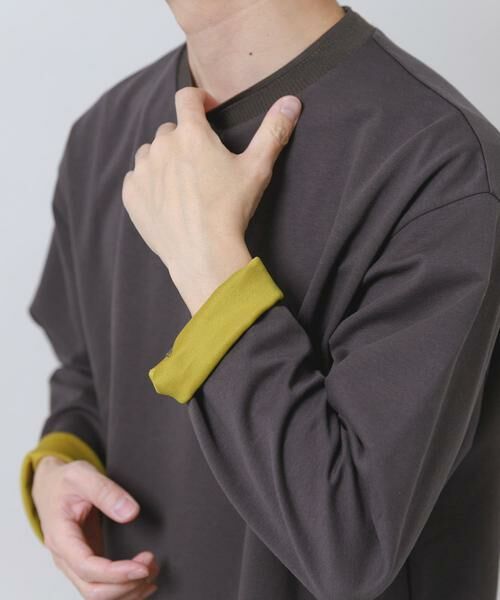 URBAN RESEARCH ITEMS / アーバンリサーチ アイテムズ Tシャツ | ダブルフェイス裏配色長袖カットソー | 詳細17