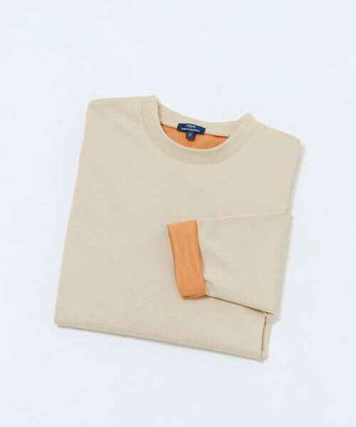 URBAN RESEARCH ITEMS / アーバンリサーチ アイテムズ Tシャツ | ダブルフェイス裏配色長袖カットソー(ベージュ)