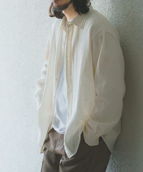 URBAN RESEARCH ITEMS / アーバンリサーチ アイテムズ シャツ・ブラウス | リネンブレンドレギュラーカラーシャツ(ホワイト)