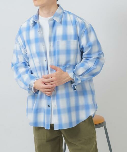 URBAN RESEARCH ITEMS / アーバンリサーチ アイテムズ シャツ・ブラウス | オンブレチェックレギュラーカラーライトシャツ | 詳細5