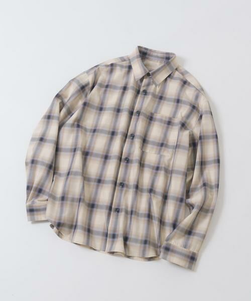 URBAN RESEARCH ITEMS / アーバンリサーチ アイテムズ シャツ・ブラウス | オンブレチェックレギュラーカラーライトシャツ（ベージュ）