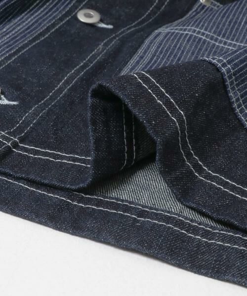 URBAN RESEARCH ITEMS / アーバンリサーチ アイテムズ Gジャン・デニムジャケット | ヒッコリー×デニム切替ワークジャケット | 詳細10