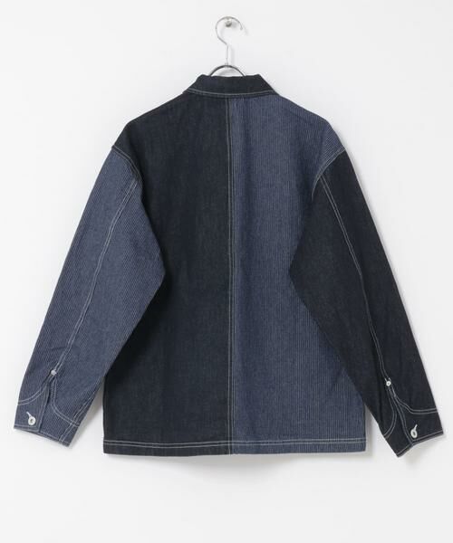 URBAN RESEARCH ITEMS / アーバンリサーチ アイテムズ Gジャン・デニムジャケット | ヒッコリー×デニム切替ワークジャケット | 詳細9