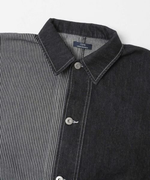 URBAN RESEARCH ITEMS / アーバンリサーチ アイテムズ Gジャン・デニムジャケット | ヒッコリー×デニム切替ワークジャケット | 詳細22