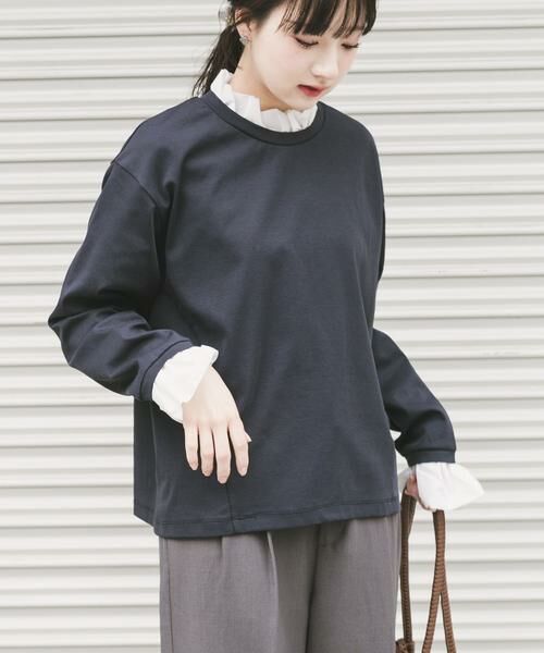 URBAN RESEARCH ITEMS / アーバンリサーチ アイテムズ Tシャツ | ピコフリルプルオーバー（ネイビー）