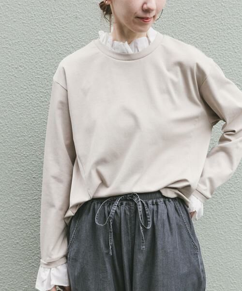 URBAN RESEARCH ITEMS / アーバンリサーチ アイテムズ Tシャツ | ピコフリルプルオーバー（ライトベージュ）