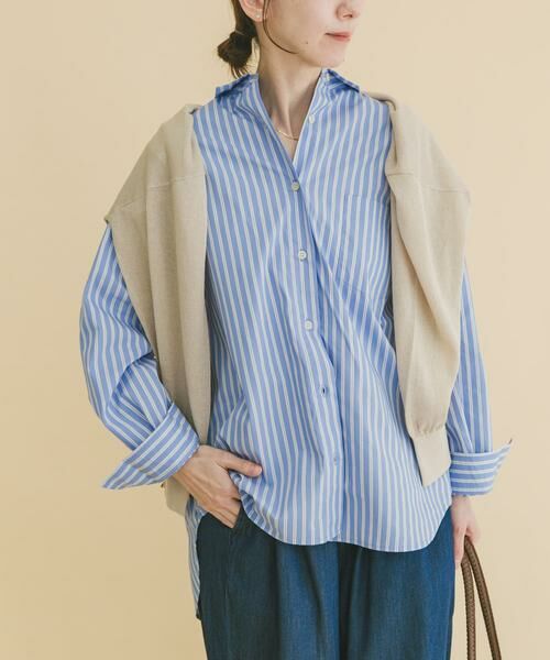 URBAN RESEARCH ITEMS / アーバンリサーチ アイテムズ シャツ・ブラウス | レギュラーカラー刺シュウシャツ（ブルー系その他）