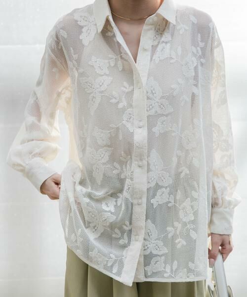 URBAN RESEARCH ITEMS / アーバンリサーチ アイテムズ シャツ・ブラウス | レースメッシュシャツ | 詳細1