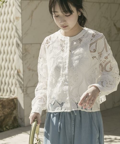 URBAN RESEARCH ITEMS / アーバンリサーチ アイテムズ シャツ・ブラウス | レースクロップドシャツ | 詳細2