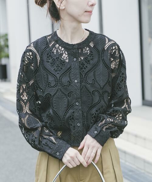 URBAN RESEARCH ITEMS / アーバンリサーチ アイテムズ シャツ・ブラウス | レースクロップドシャツ | 詳細10