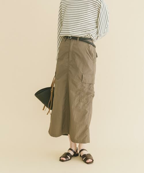 URBAN RESEARCH ITEMS / アーバンリサーチ アイテムズ スカート | ベルト付きカーゴスカート（モカ）