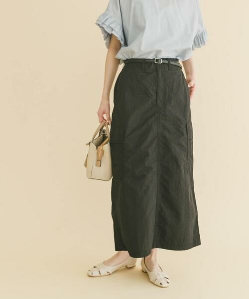 URBAN RESEARCH ITEMS / アーバンリサーチ アイテムズ スカート | ベルト付きカーゴスカート（ブラック）