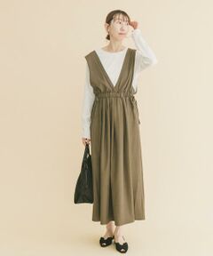 URBAN RESEARCH ITEMS / アーバンリサーチ アイテムズ ワンピース | ギャザージャンパースカート(ロングスリーブインナーセット)