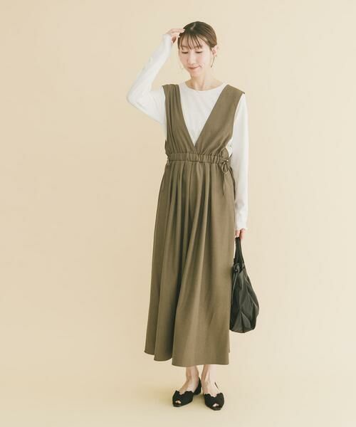 URBAN RESEARCH ITEMS / アーバンリサーチ アイテムズ ワンピース | ギャザージャンパースカート(ロングスリーブインナーセット) | 詳細4