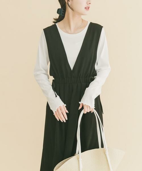 URBAN RESEARCH ITEMS / アーバンリサーチ アイテムズ ワンピース | ギャザージャンパースカート(ロングスリーブインナーセット) | 詳細12