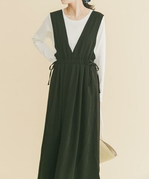 URBAN RESEARCH ITEMS / アーバンリサーチ アイテムズ ワンピース | ギャザージャンパースカート(ロングスリーブインナーセット) | 詳細13