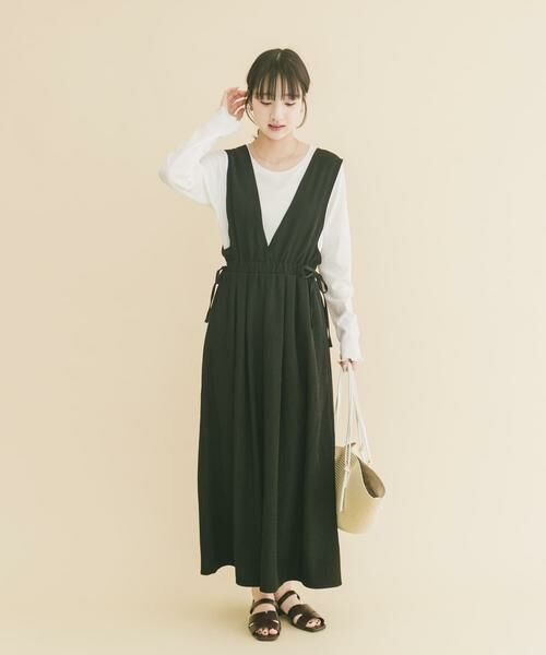 URBAN RESEARCH ITEMS / アーバンリサーチ アイテムズ ワンピース | ギャザージャンパースカート(ロングスリーブインナーセット) | 詳細17