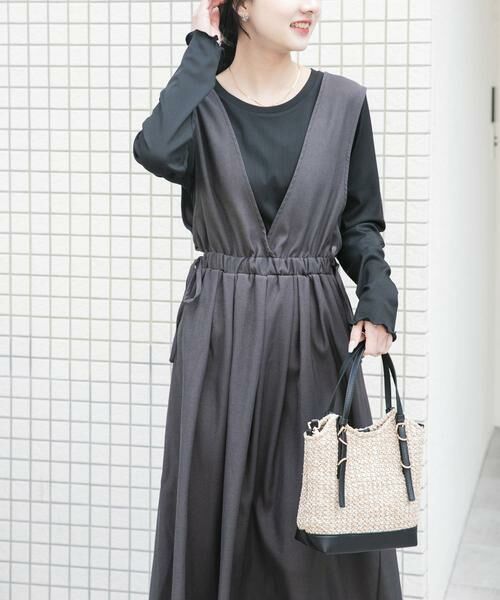 URBAN RESEARCH ITEMS / アーバンリサーチ アイテムズ ワンピース | ギャザージャンパースカート(ロングスリーブインナーセット) | 詳細21