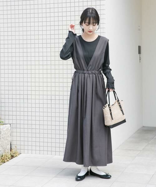 URBAN RESEARCH ITEMS / アーバンリサーチ アイテムズ ワンピース | ギャザージャンパースカート(ロングスリーブインナーセット) | 詳細25