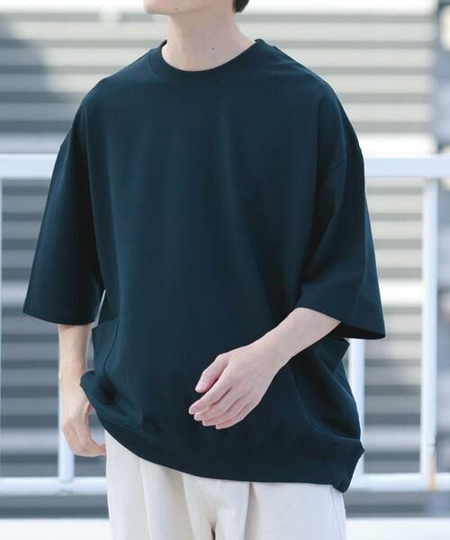 URBAN RESEARCH ITEMS / アーバンリサーチ アイテムズ Tシャツ | サイドストレージ半袖ポンチTops（ブラック）