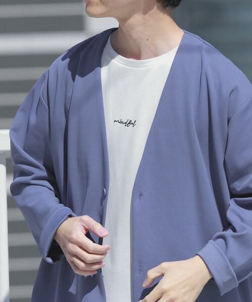 URBAN RESEARCH ITEMS / アーバンリサーチ アイテムズ カーディガン・ボレロ | UVカット梨地カーディガン+刺繍Tシャツセット(楽着シリーズ) | 詳細4