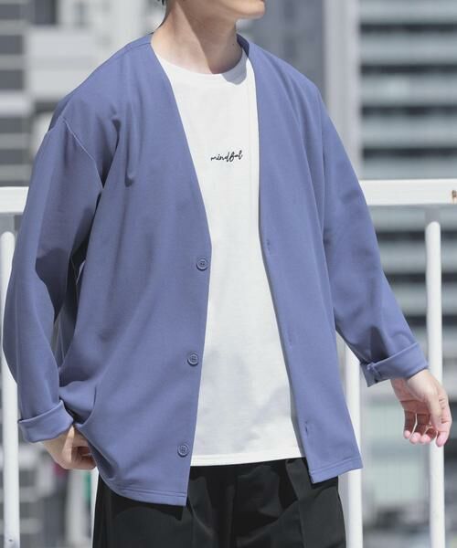 URBAN RESEARCH ITEMS / アーバンリサーチ アイテムズ カーディガン・ボレロ | UVカット梨地カーディガン+刺繍Tシャツセット(楽着シリーズ) | 詳細5