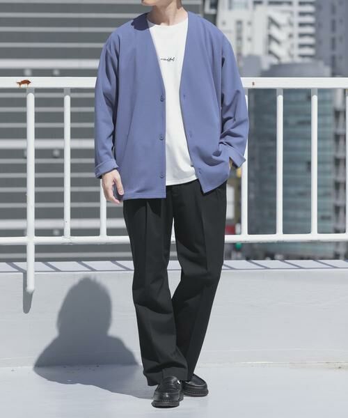 URBAN RESEARCH ITEMS / アーバンリサーチ アイテムズ カーディガン・ボレロ | UVカット梨地カーディガン+刺繍Tシャツセット(楽着シリーズ) | 詳細6