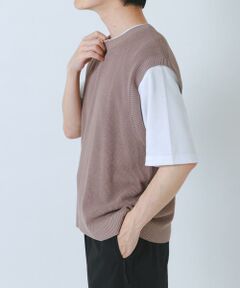 URBAN RESEARCH ITEMS / アーバンリサーチ アイテムズ ニット・セーター | 『接触冷感/抗菌』高機能ニットベスト+5分袖Tシャツset(楽着シリーズ)