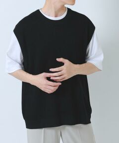 URBAN RESEARCH ITEMS / アーバンリサーチ アイテムズ ニット・セーター | 『接触冷感/抗菌』高機能ニットベスト+5分袖Tシャツset(楽着シリーズ)