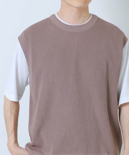 URBAN RESEARCH ITEMS / アーバンリサーチ アイテムズ ニット・セーター | 『接触冷感/抗菌』高機能ニットベスト+5分袖Tシャツset(楽着シリーズ) | 詳細1