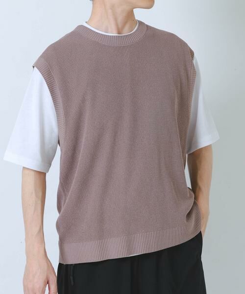 URBAN RESEARCH ITEMS / アーバンリサーチ アイテムズ ニット・セーター | 『接触冷感/抗菌』高機能ニットベスト+5分袖Tシャツset(楽着シリーズ) | 詳細4