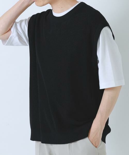 URBAN RESEARCH ITEMS / アーバンリサーチ アイテムズ ニット・セーター | 『接触冷感/抗菌』高機能ニットベスト+5分袖Tシャツset(楽着シリーズ) | 詳細8