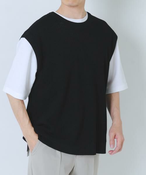 URBAN RESEARCH ITEMS / アーバンリサーチ アイテムズ ニット・セーター | 『接触冷感/抗菌』高機能ニットベスト+5分袖Tシャツset(楽着シリーズ) | 詳細9
