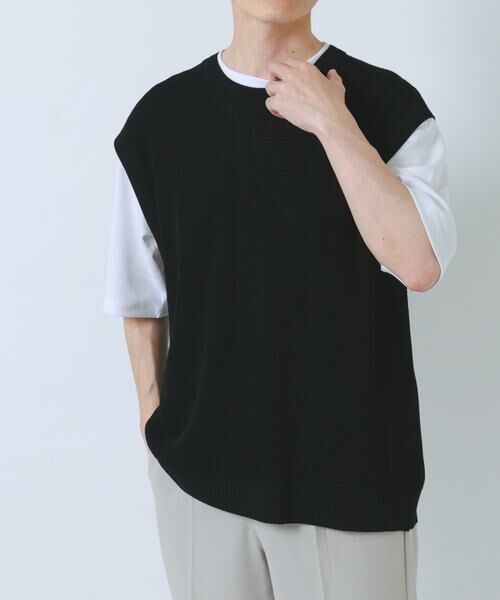 URBAN RESEARCH ITEMS / アーバンリサーチ アイテムズ ニット・セーター | 『接触冷感/抗菌』高機能ニットベスト+5分袖Tシャツset(楽着シリーズ) | 詳細10