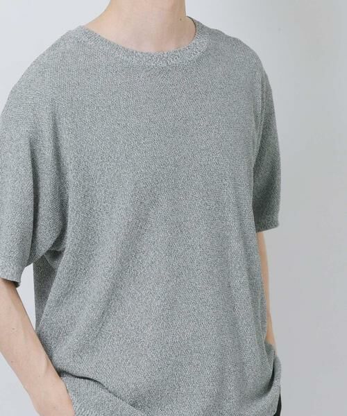 URBAN RESEARCH ITEMS / アーバンリサーチ アイテムズ ニット・セーター | 『接触冷感/洗濯可/毛玉防止』高機能ドライタッチメランジニットTシャツ | 詳細1