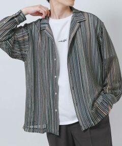 URBAN RESEARCH ITEMS / アーバンリサーチ アイテムズ シャツ・ブラウス | マルチストライプレースオープンカラーシャツ